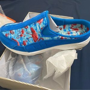 Easy Spirit 8 1/2W blue with pink flamingos shoes